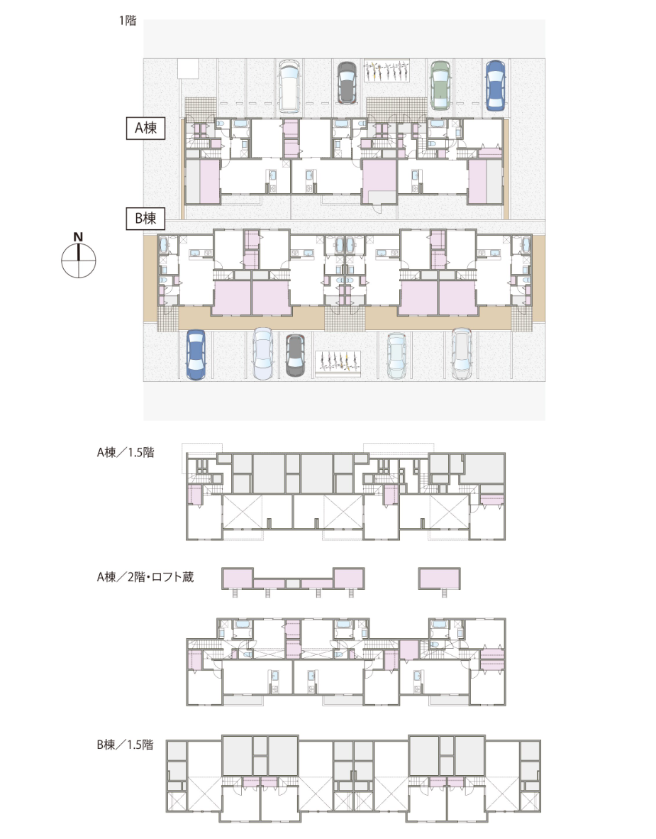 重層長屋の賃貸住宅の建築事例10